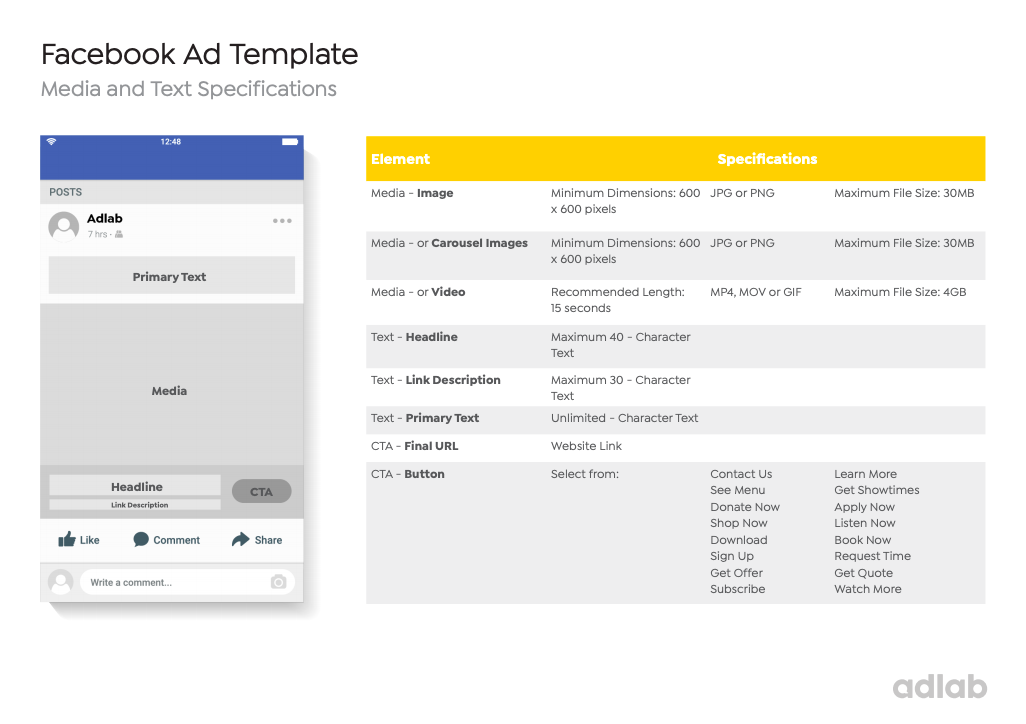 Free Facebook Ad Template for download