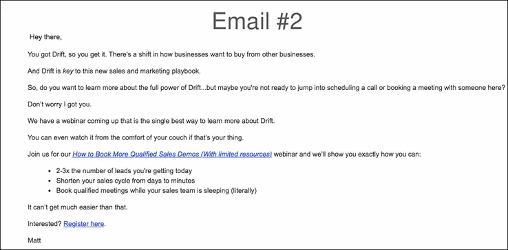An example of a drip email campaign